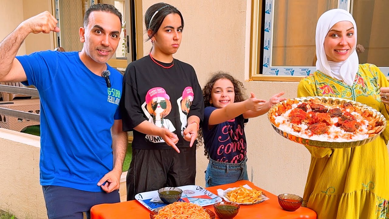 تحدي الطبخ بالحظ الغني ضد الفقير 😋 اول يوم فى المصيف