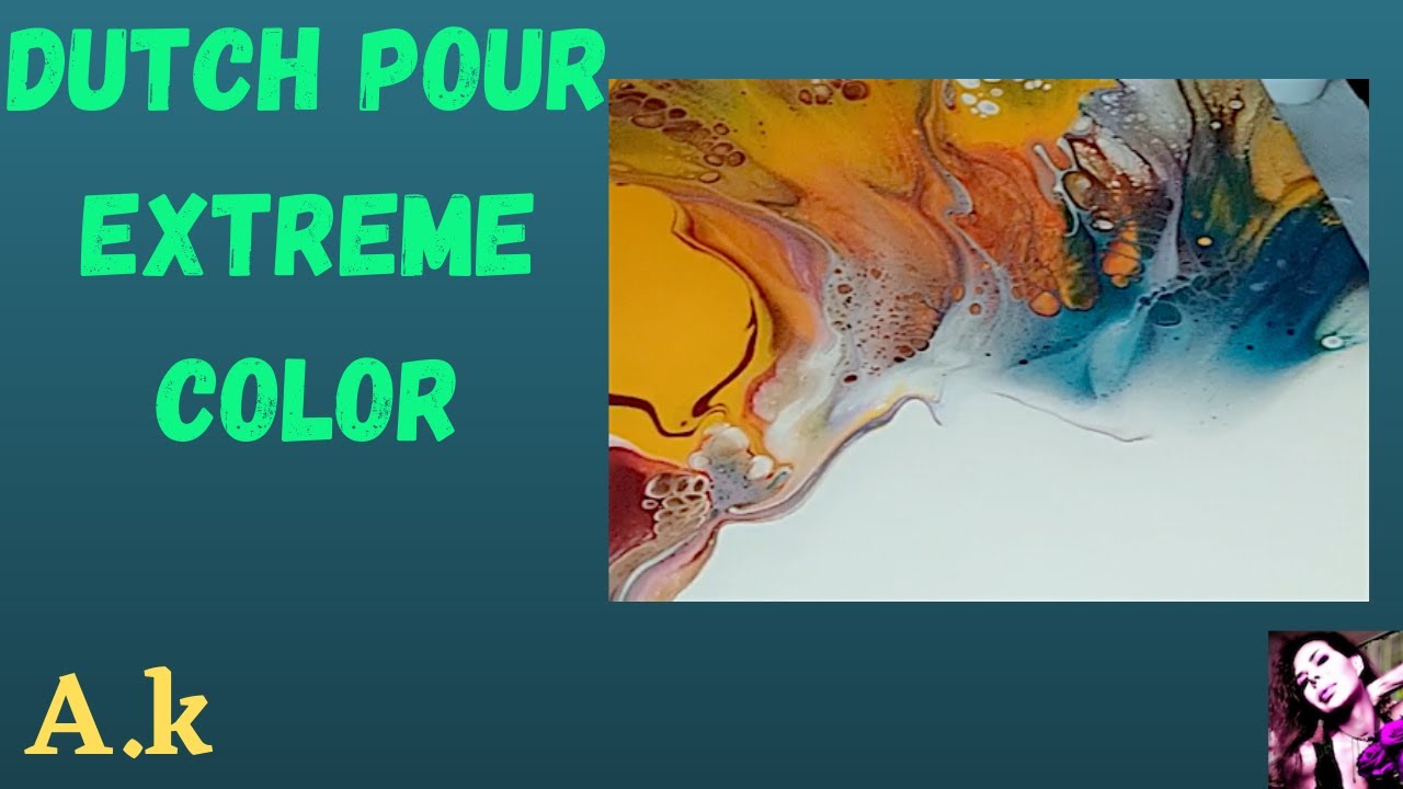 Acrylic paint,yellow and white-Dutch pour - fluid acrylic