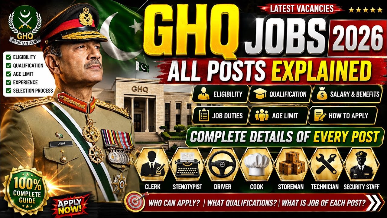 GHQ Jobs 2026 Complete Guide | All Posts Explained | Eligibility, Qualification, Salary & Duties |