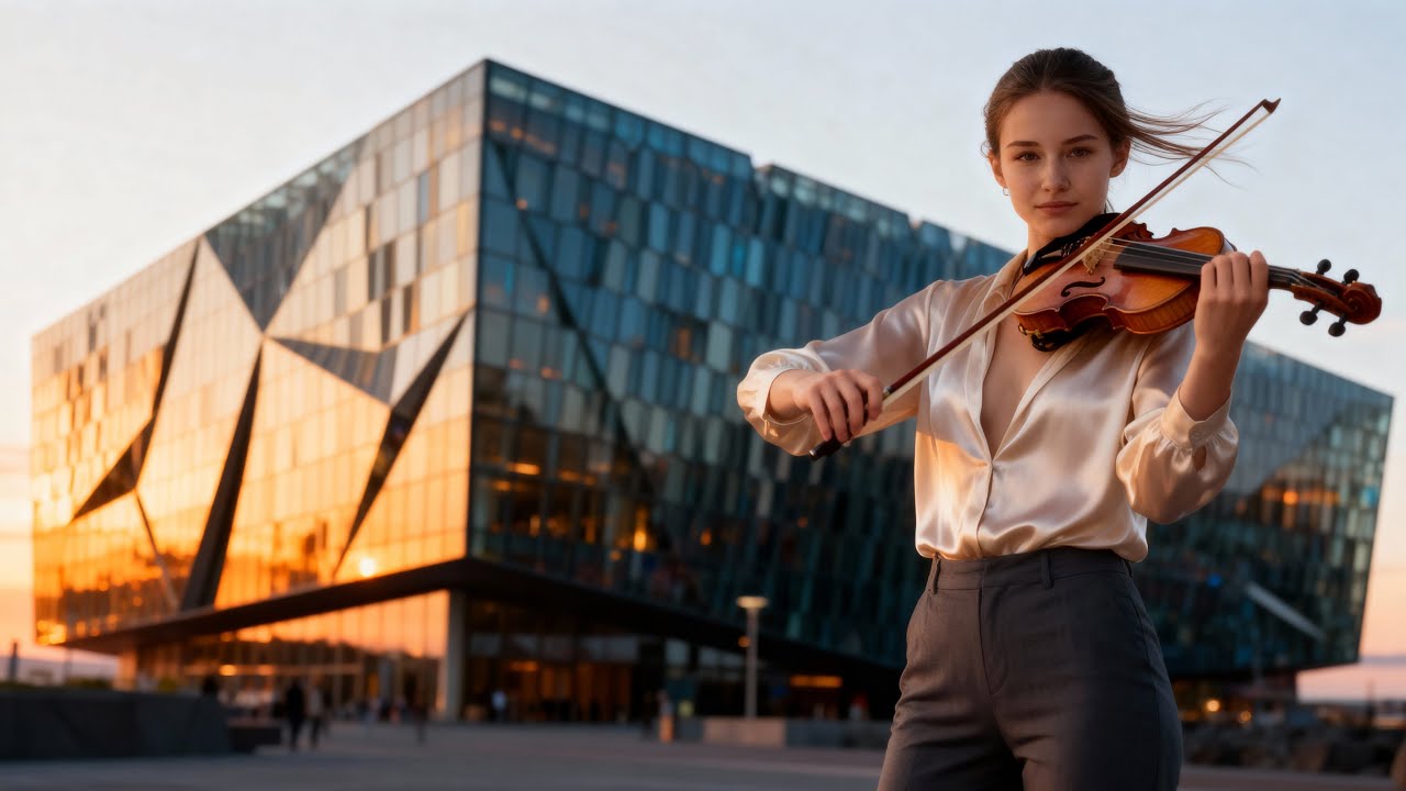 🎻🎹 Violin & Piano Sunset in Reykjavik – Nordic Romantic Music for Relaxation & Sleep