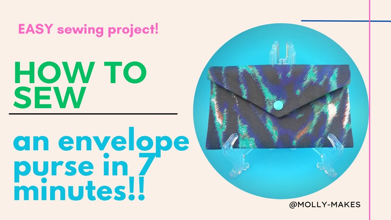 Sew this envelope purse in under 10 minutes - EASY sewing project #sewing #tutorial #video