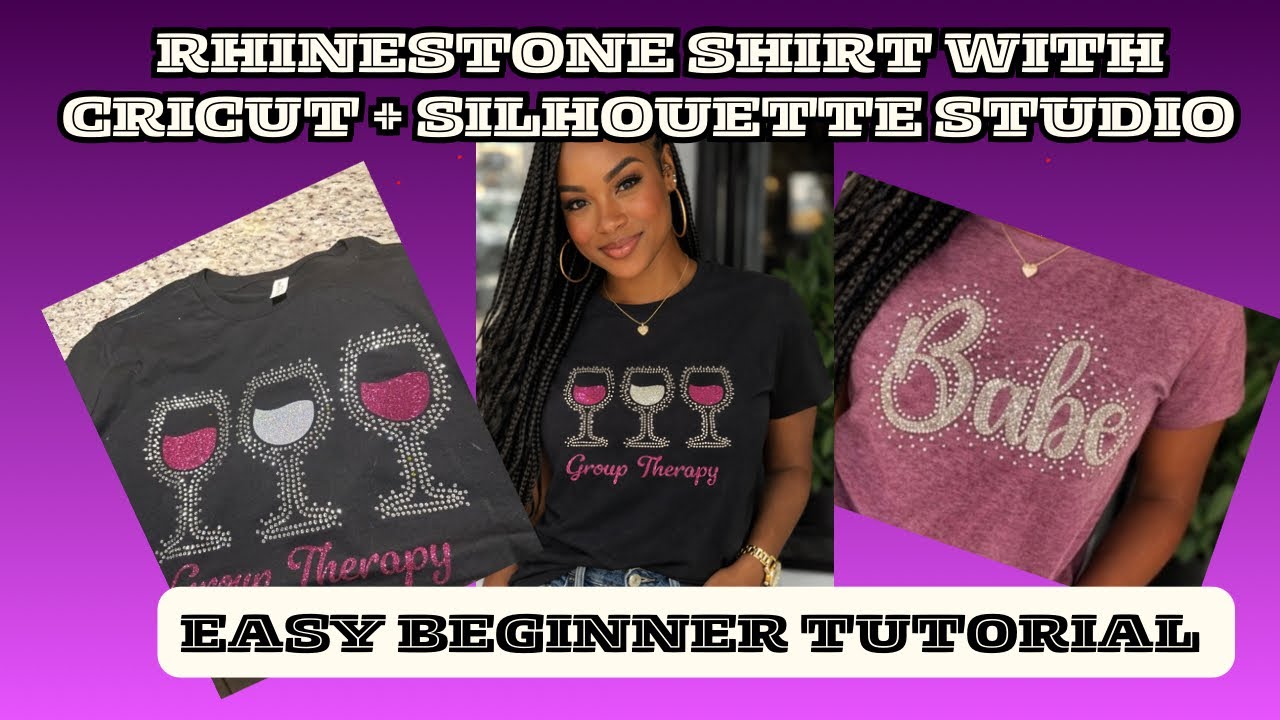 Самый простой способ сделать футболки со стразами с помощью Cricut и Silhouette Studio #cricutmak...