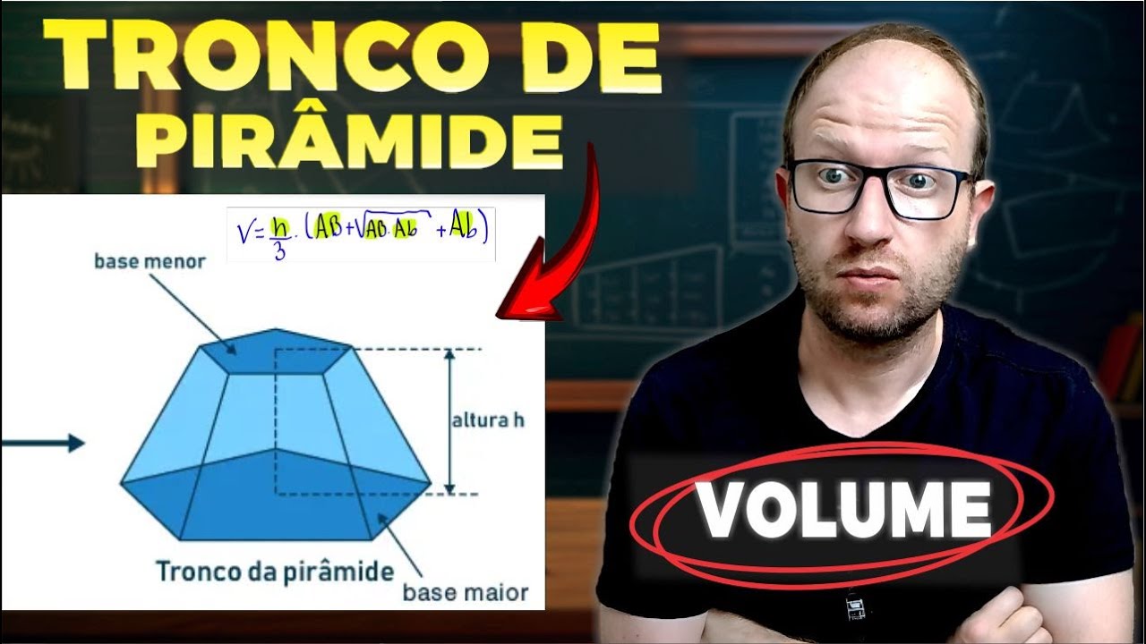Como Calcular VOLUME TRONCO DE PIRÂMIDE, GEOMETRIA ESPACIAL, aula de Matemática | ENEM / CONCURSOS