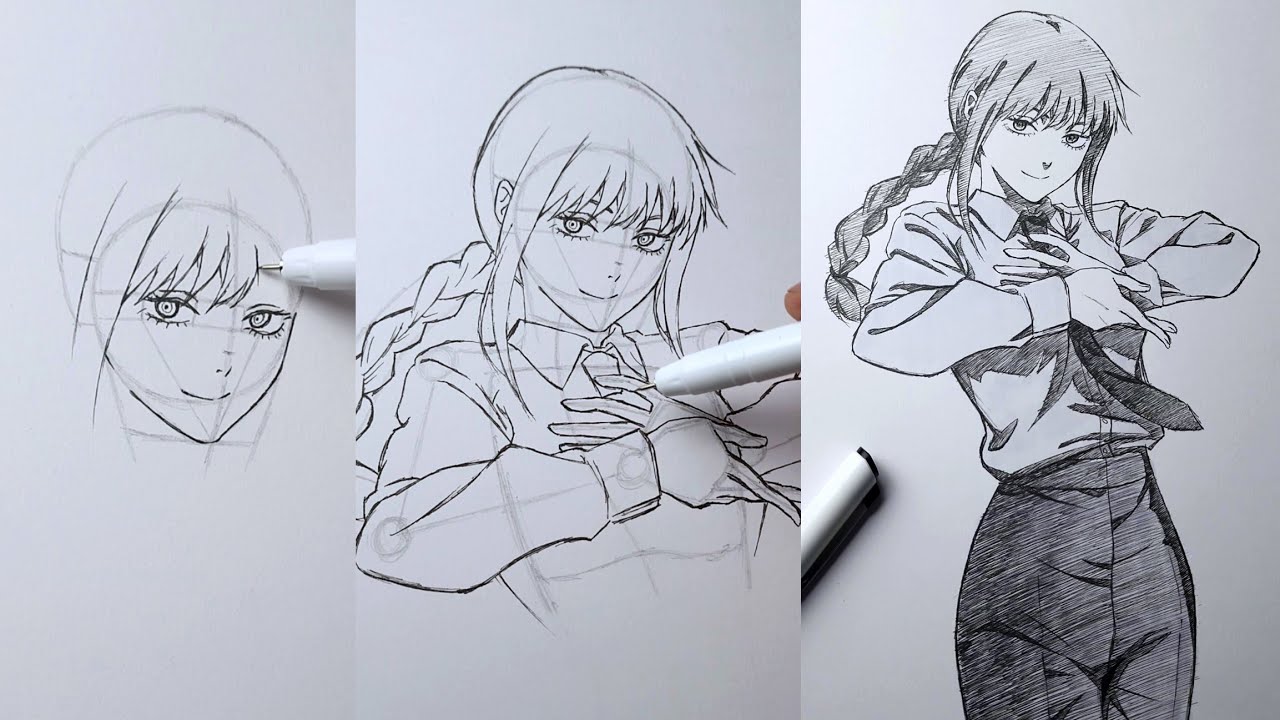 How To Draw Makima Step By Step ✨ | Chainsaw Man