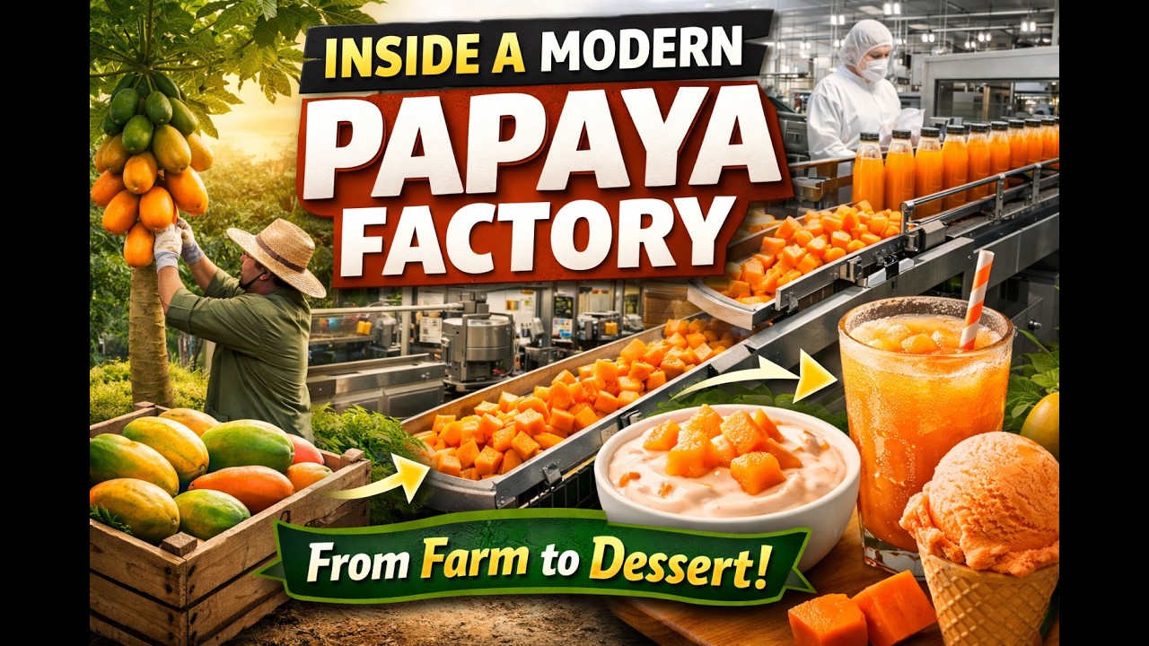How Papaya Is Made Into Juice, Yogurt & Ice Cream | Factory Tour