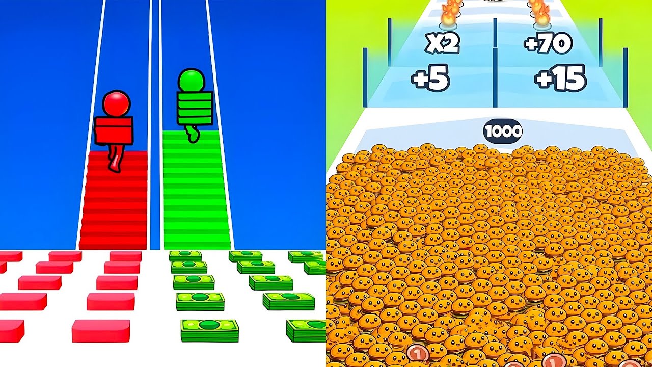 Food Run vs Bridge Race 💥 MAX LEVELS in the New 2025 Update!