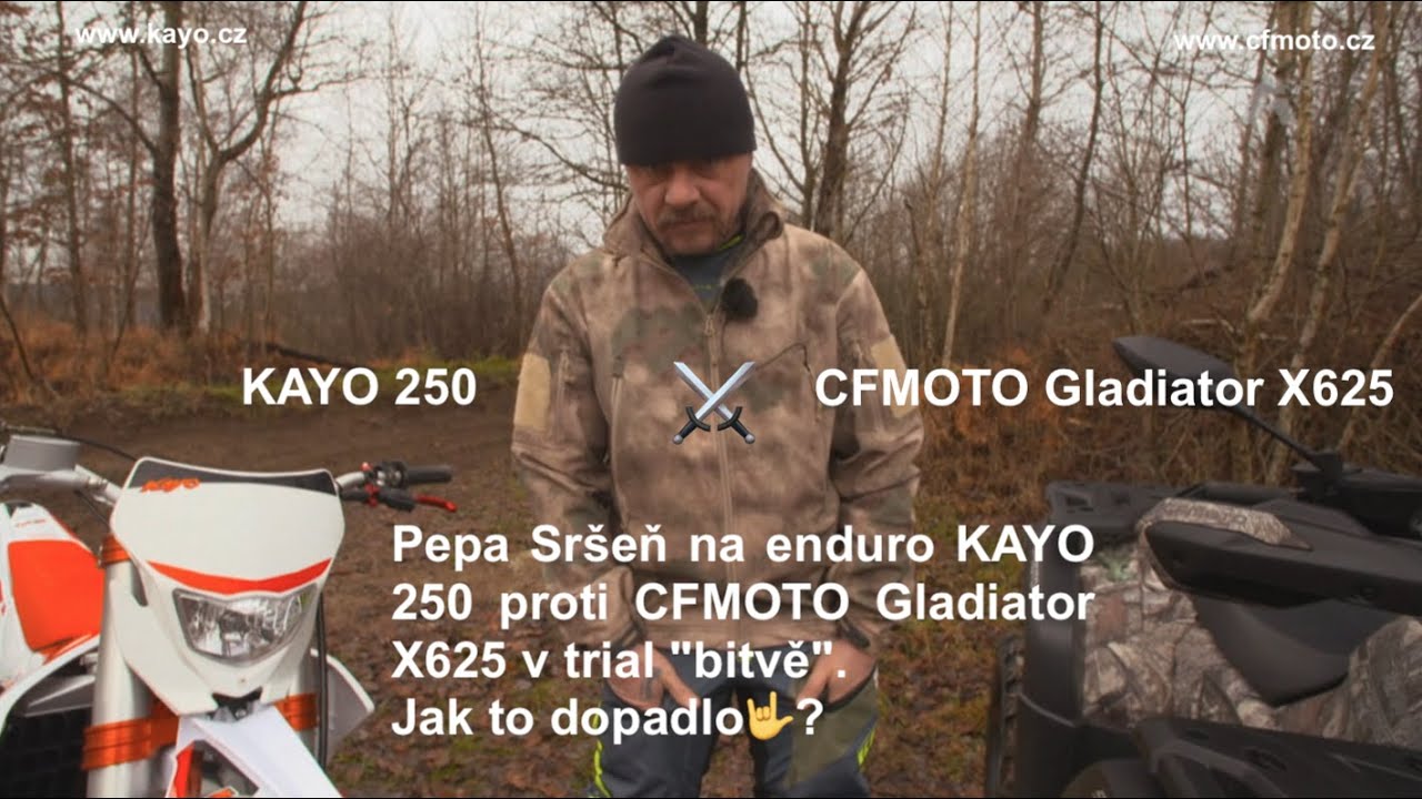 Sršeň na enduro KAYO 250 vs CFMOTO Gladiator X625 ve speciální trial 