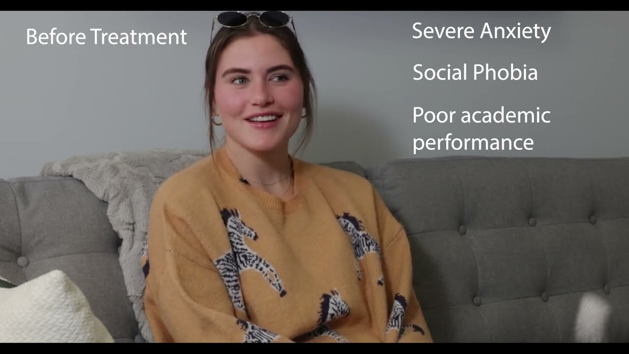 TMS treatment at NeuroSpa. Young woman shares her journey with severe anxiety and relief after TMS.