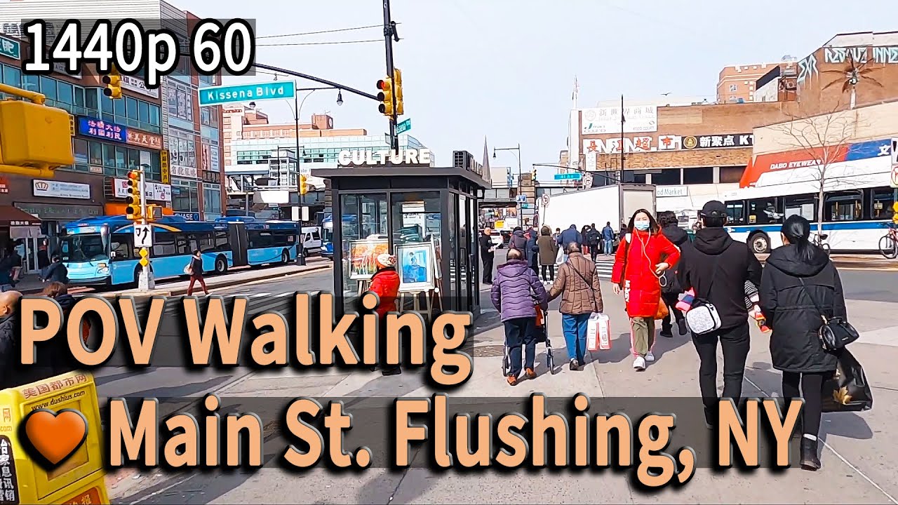 🍊,Main St. Flushing, Нью-Йорк, POV, Пешеходная экскурсия, Китайский квартал²·⁷ᴷ⁶⁰