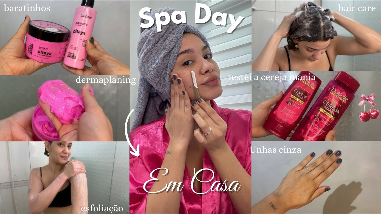DIA DE SPA DAY EM CASA 🎀🛁 banho completo, depilei o rosto, cabelo, selfcare, unhas skincare&hellip;.