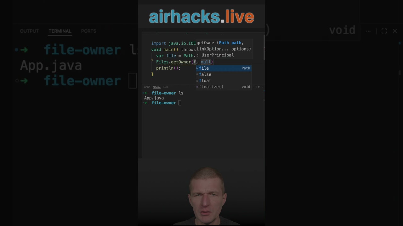 Кто является владельцем файла? #java #shorts #coding #airhacks