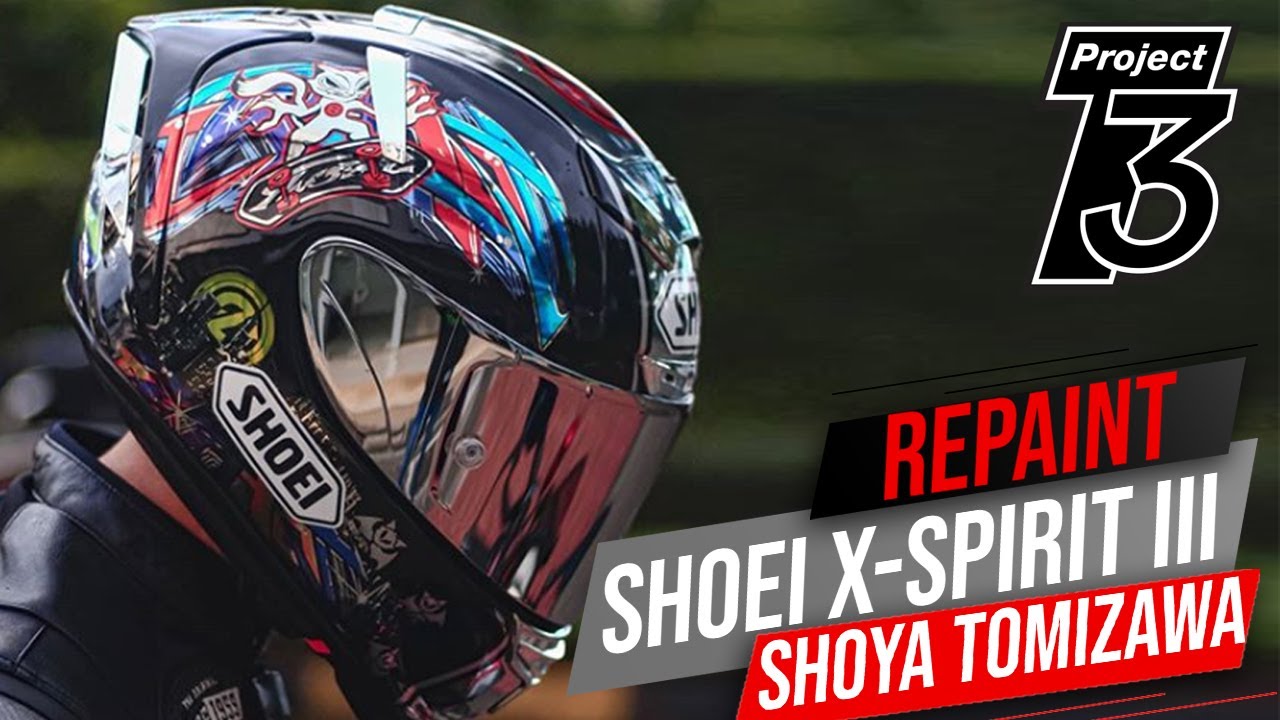 Repaint Helm Shoei X-Spirit III Shoya Tomizawa!! Chrome ya bikin kita bisa Ngaca!!