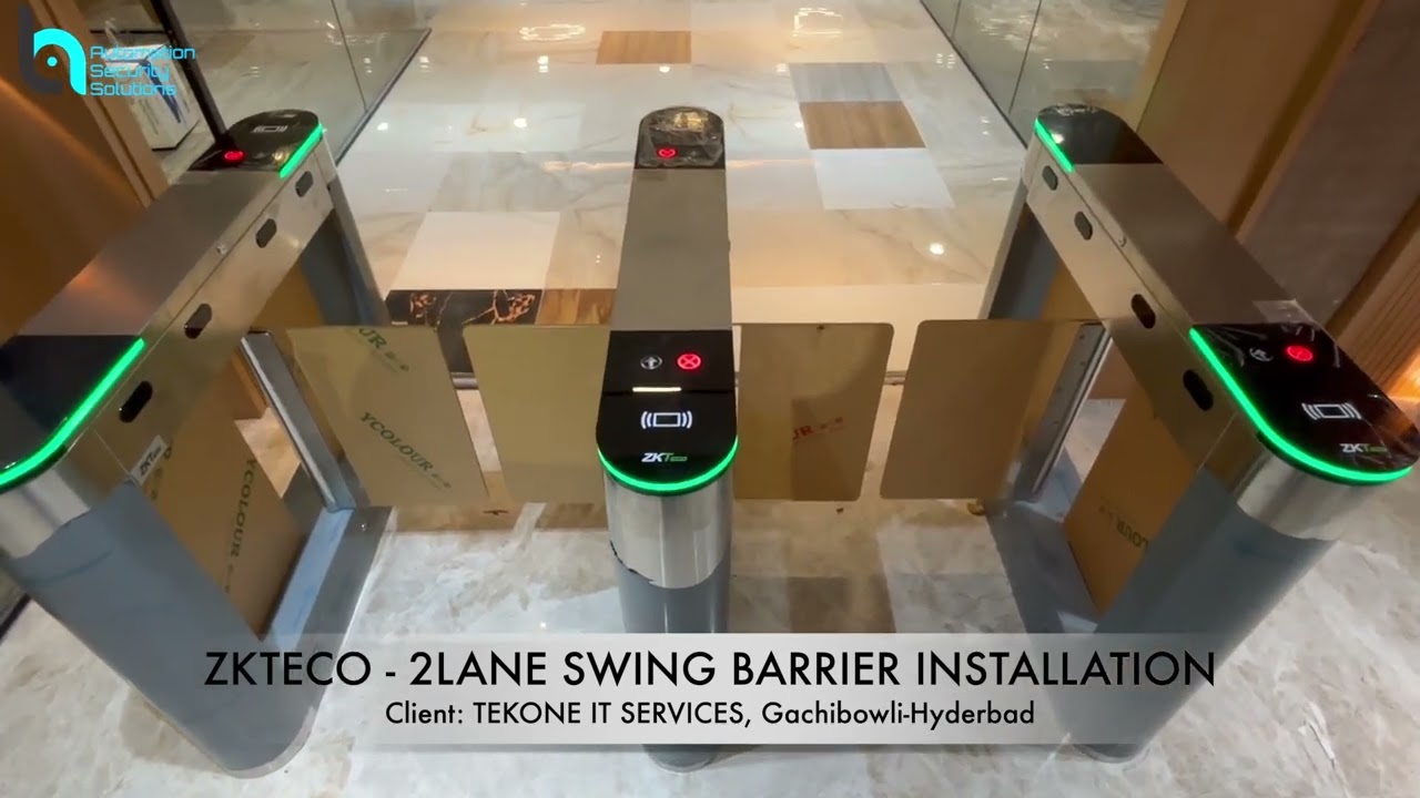 ZKTECO Swing Barrier with RFID Access Control System Installation