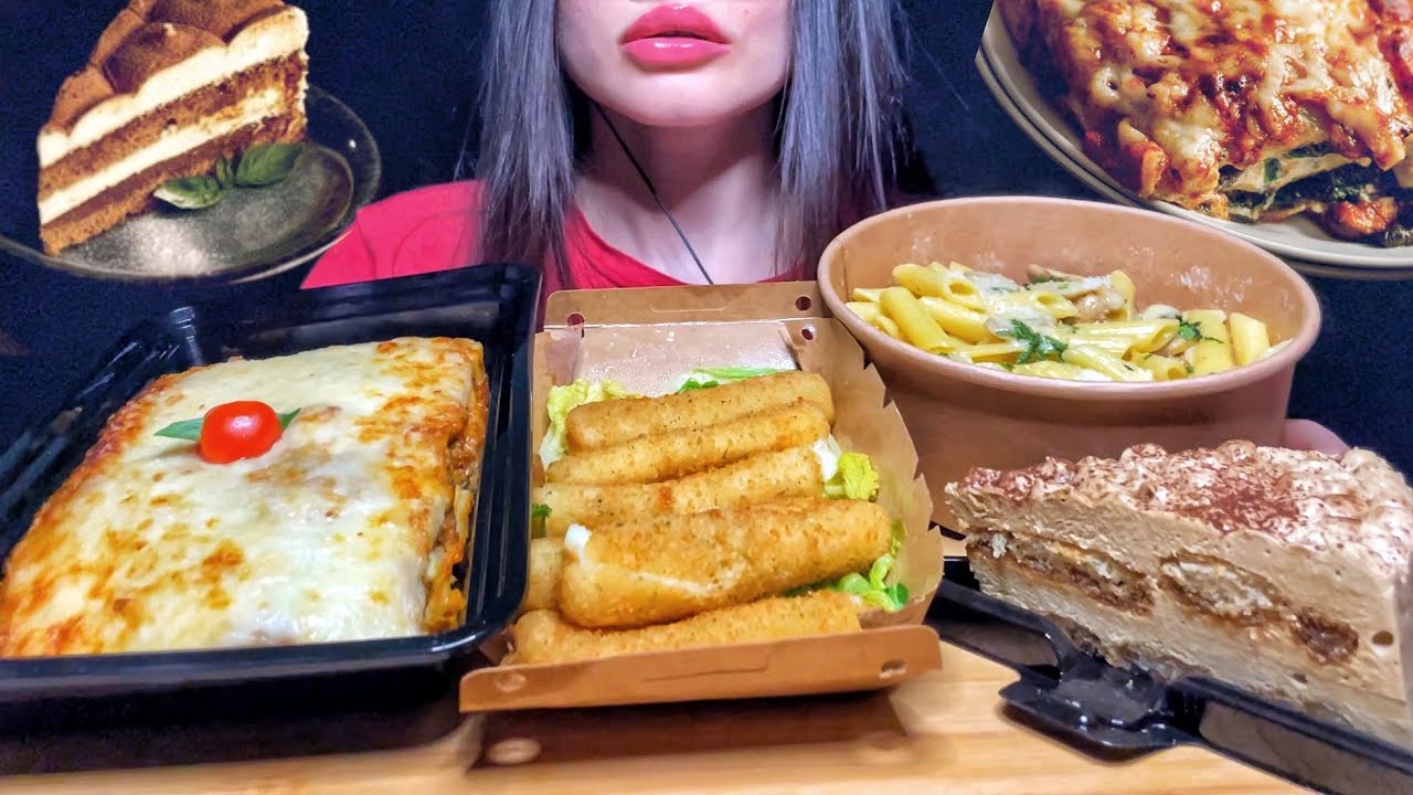 CREAMY PASTA + LASAGNA + TIRAMISU | MUKBANG ASMR | EATING SOUNDS