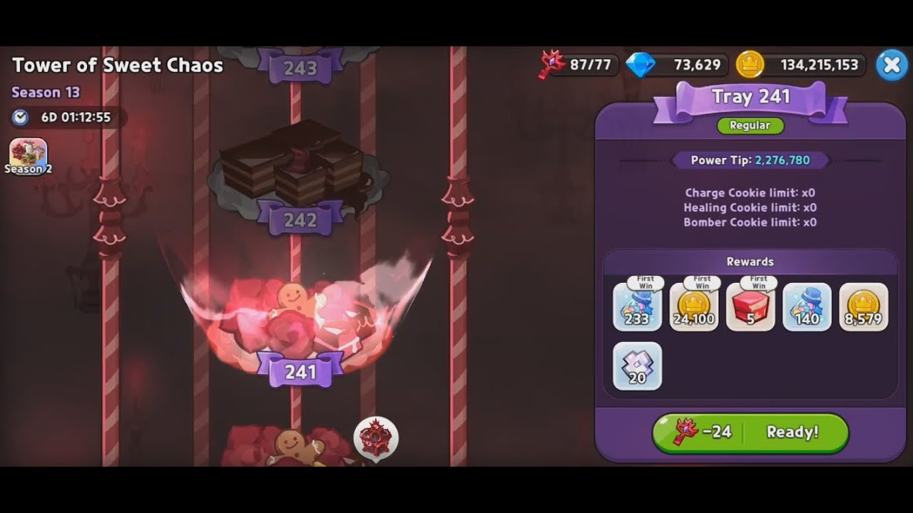 Tower of Sweet Chaos Tray 241, 242, 243 (Area 5) - Cookie Run: Kingdom