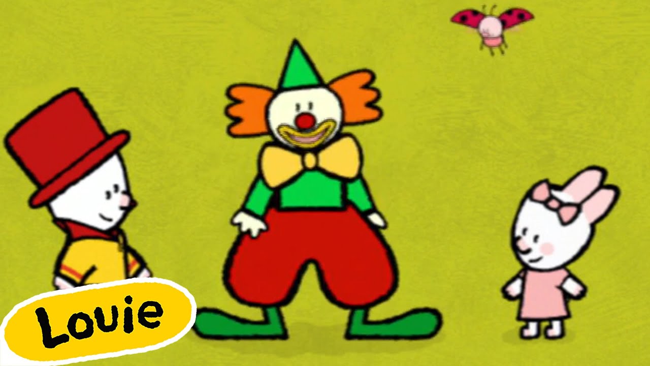 Louie, desenhe me 🎨 ✐ Louie, desenhe um palhaço para mim | Desenho animado para crianças