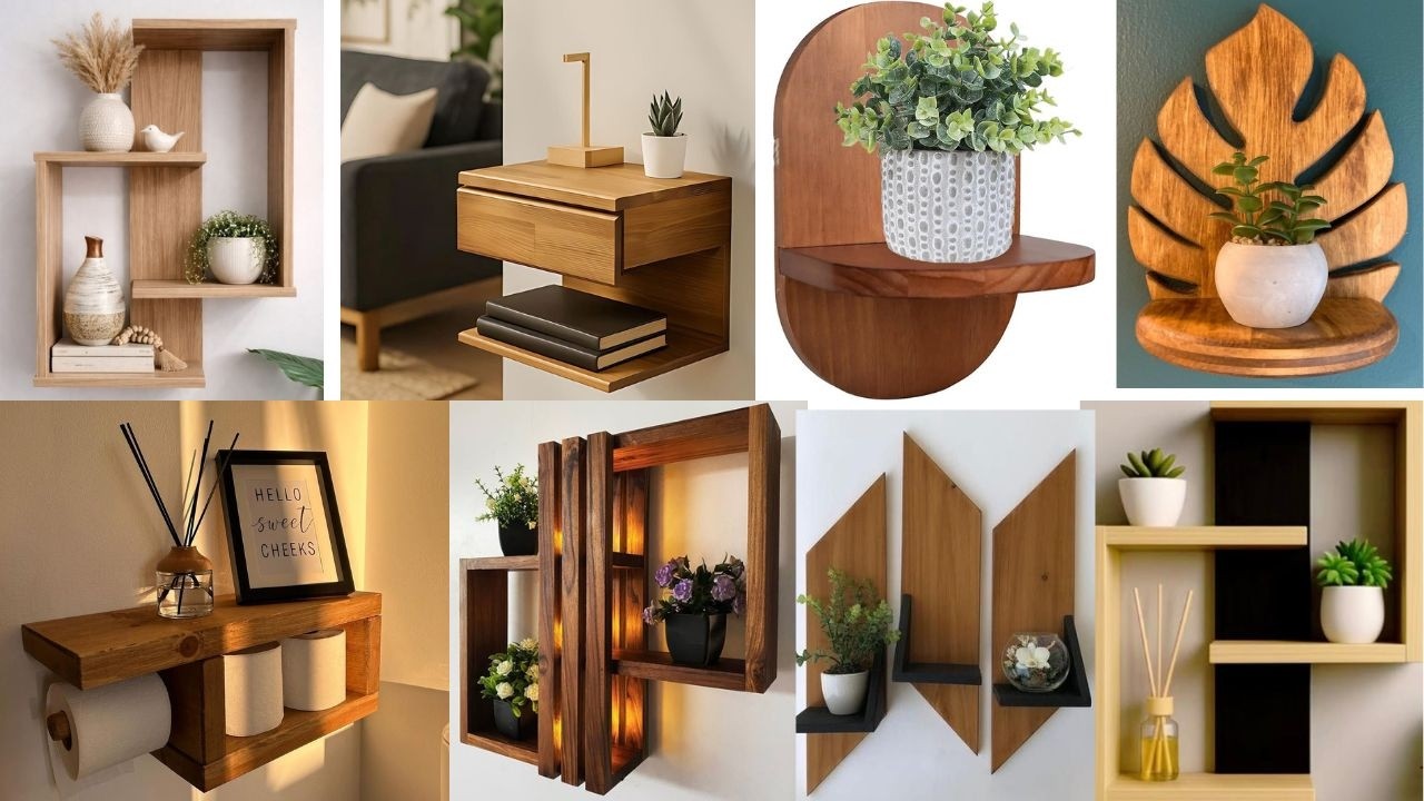 Cool Wall mounted shelf décor & functional pieces you can make for use in your living spaces