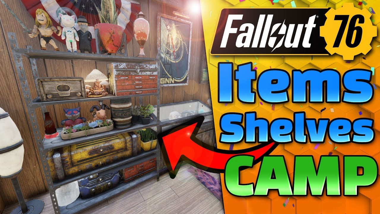 Advanced WASTELANDERS Camp! ITEMS ON SHELVES!!  - Fallout 76 Settlement Building