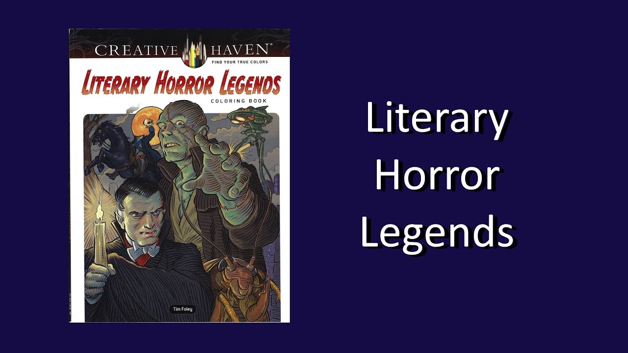 Literary Horror Legends by Tim Foley (Creative Haven) Coloring Book Flip Through