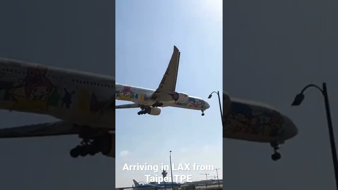Los Angeles Plane Spotting Landing Eva Air 777-300ER