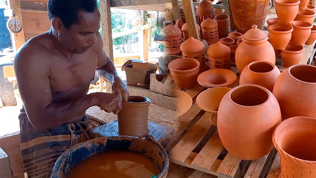 Martin hace tarros de barro artesanal desde cero en loma de la vestía, la vida del campo.