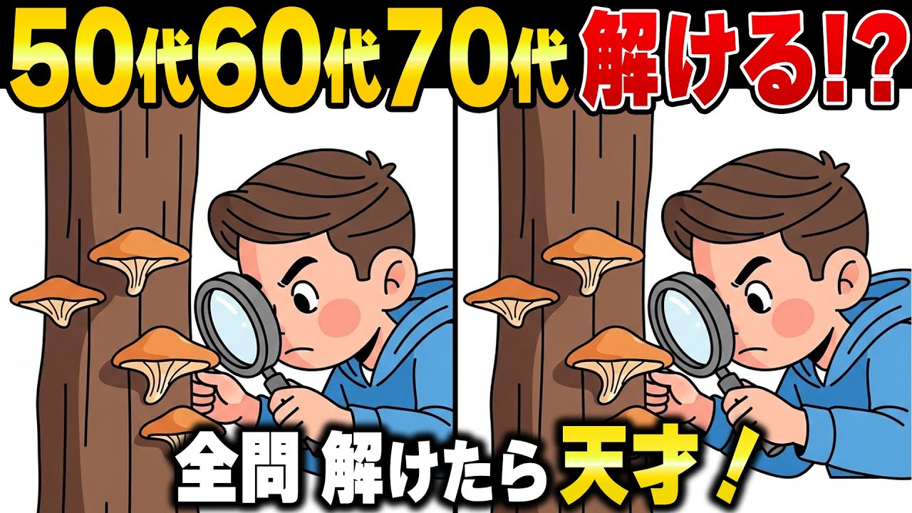 【脳寿命が延びる】60代70代がハマる「アハ体験」間違い探し！注意力と記憶力を鍛える脳トレ