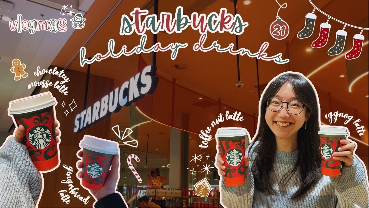 Влогмас 🎄 день 21 | Праздничные напитки Starbucks в Великобритании ☕️ шоколадный мусс-латте, имби...