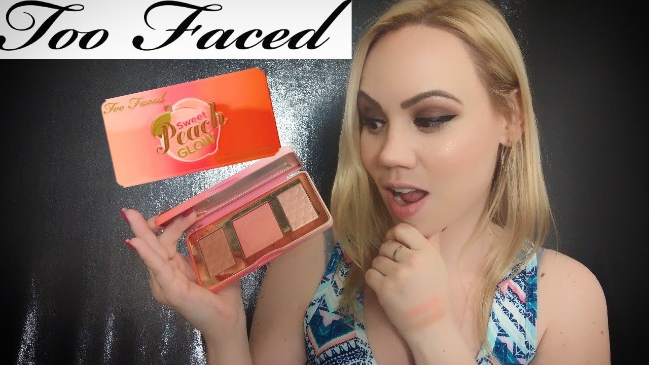 🍑Too Faced *Sweet Peach Glow* Palette Review & Swatches 2018| Highlighting Palette | (Fair skin)
