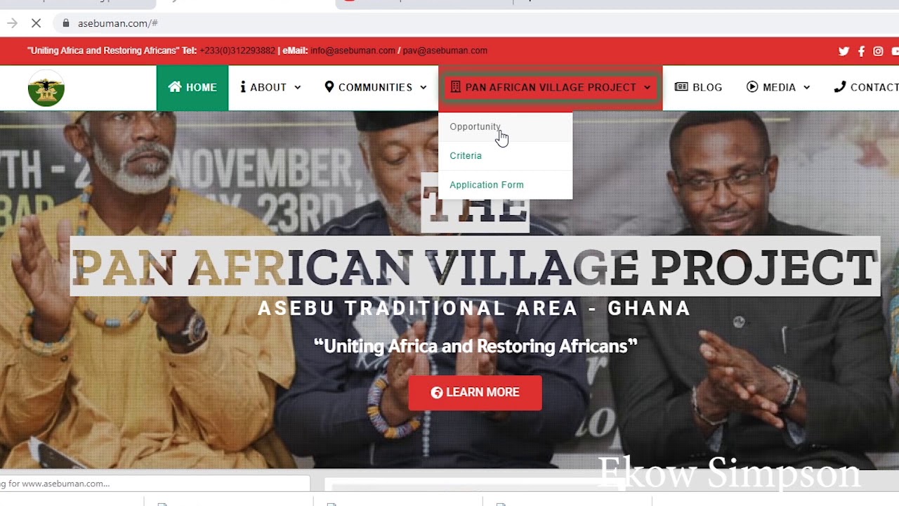 Free land | Official Website For Asebu Pan African Village