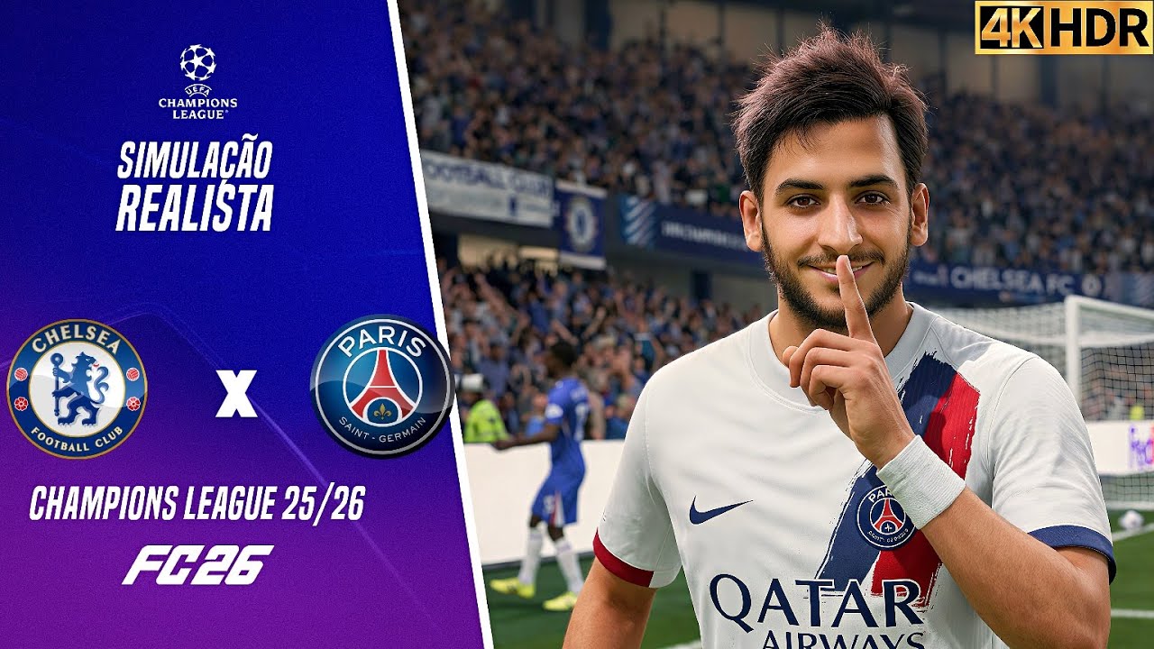 FC 26 - Chelsea x Psg | Liga dos Campeõs | Oitavas de Finais |Simulação 4K (60FPS) Ultra Realista.