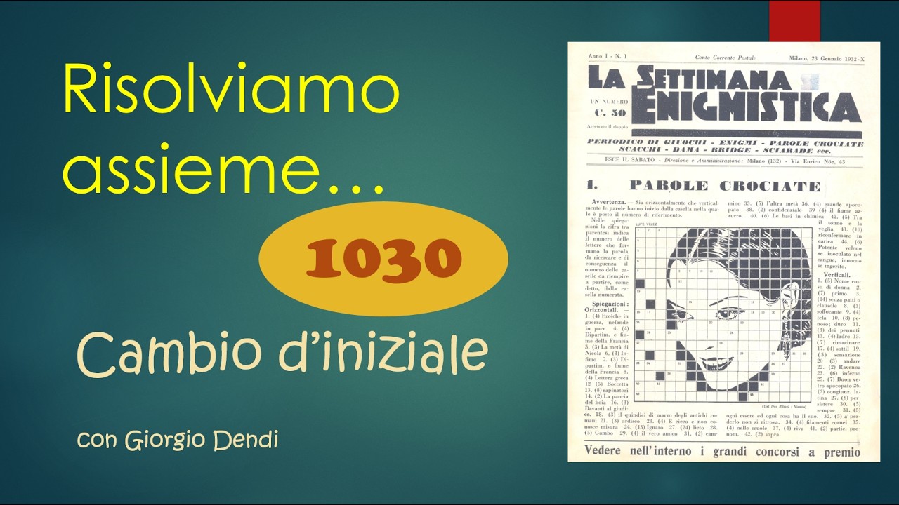 Risolviamo con Giorgio Dendi un CAMBIO D'INIZIALE della Settimana Enigmistica?
