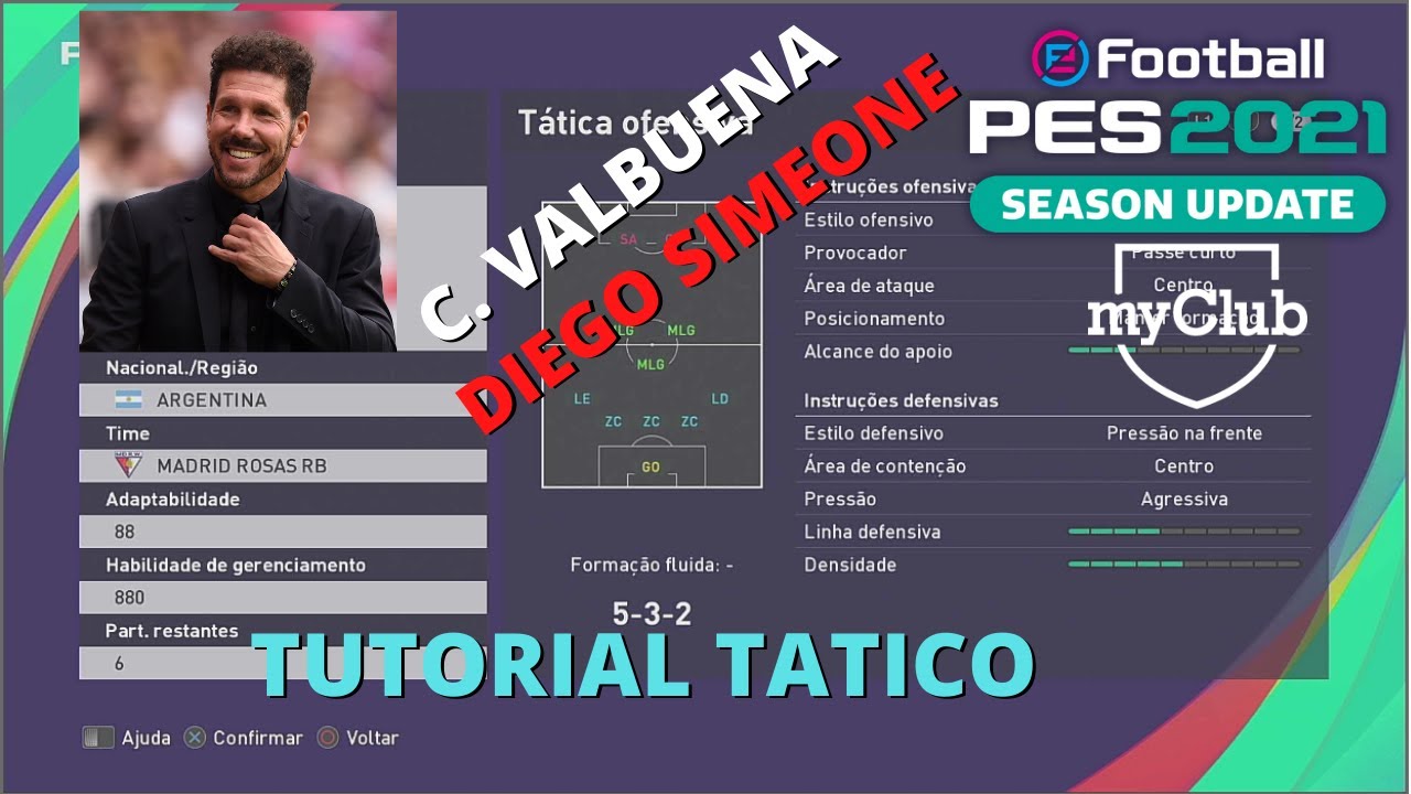 PES21: TUTORIAL TATICO DIEGO SIMEONE (C. VALBUENA)