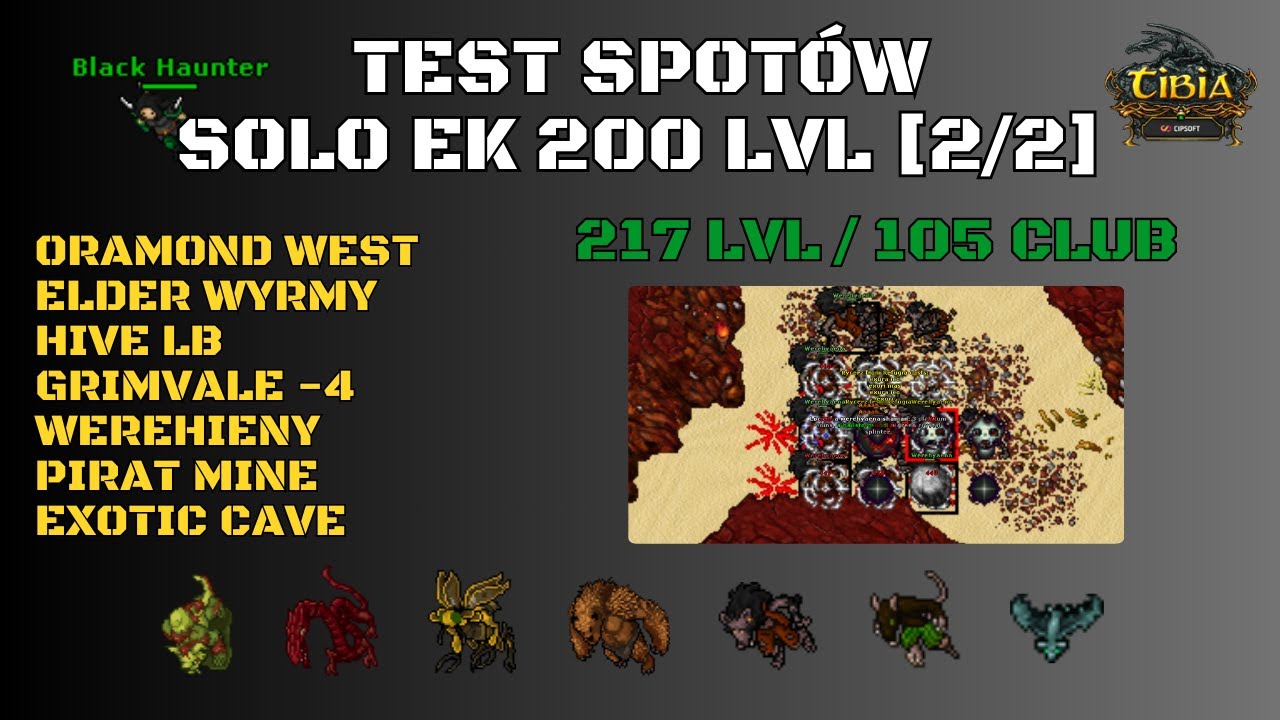 Test spot&oacute;w KNIGHT SOLO (+/-) 200 lvl: Oramond West, Werehieny, Pirat Mine[...] part 2