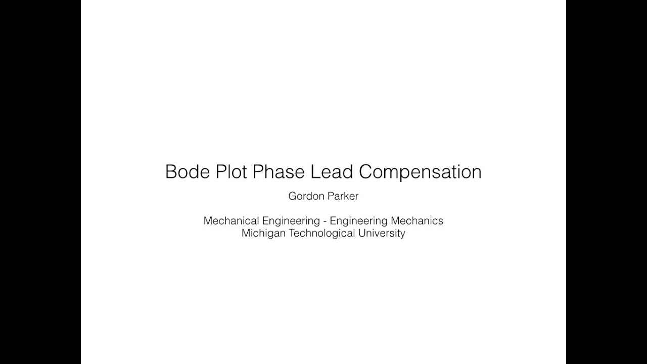 Bode Plot Phase Lead Compensation