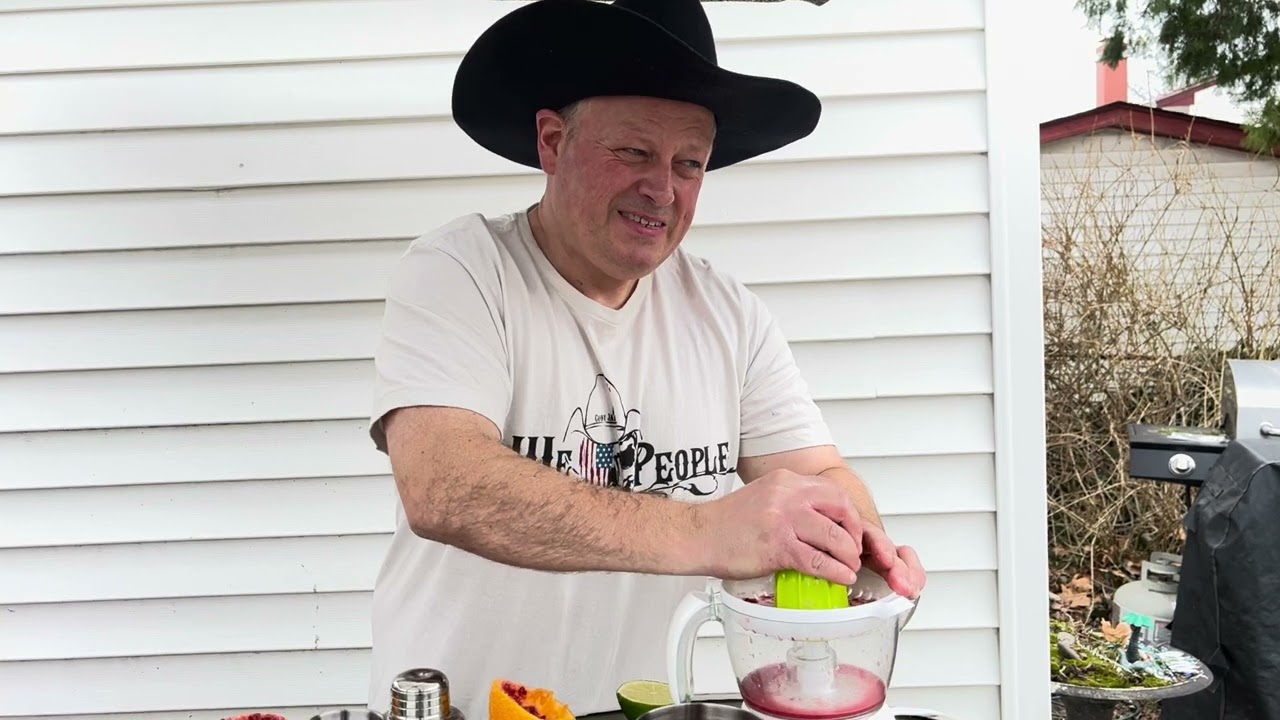 Making the Blood Orange Bourbon-Rita