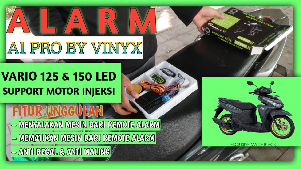 CARA PASANG ALARM A1 PRO BY VINYX UNTUK MOTOR VARIO 125 & 150 LED | SUPPORT INJEKSI