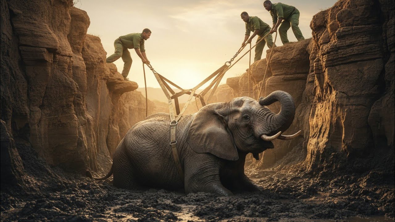 HEROIC RESCUE: Saving A Pregnant Elephant Trapped In A Deep Jungle Ravine! (Cinematic Story) 🐘🆘💔