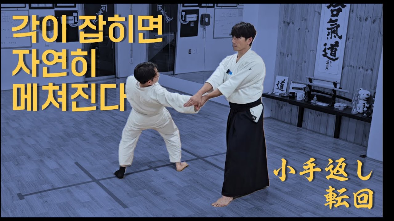 【아이키도】각만 잘 맞춰도 파트너 허리가 젖혀져요(코테가에시 텐카이/손목뒤집기 전회) #Aikido #Incheon #Korea