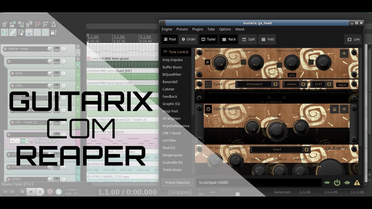 Guitarix com Reaper ! #Linux