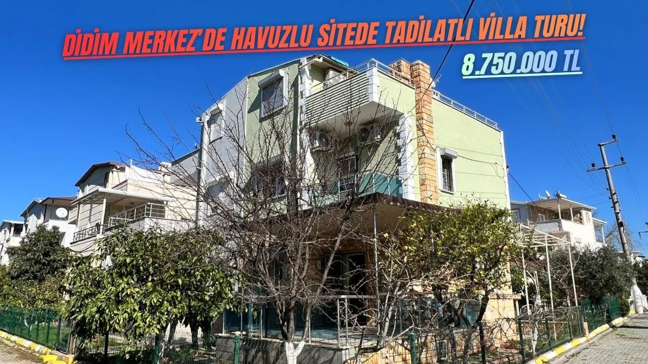 DİDİM MERKEZDE HAVUZLU SİTE İÇİNDE FULL TADİLATLI VİLLA | 8.750.000 TL | BÖLÜM: 13