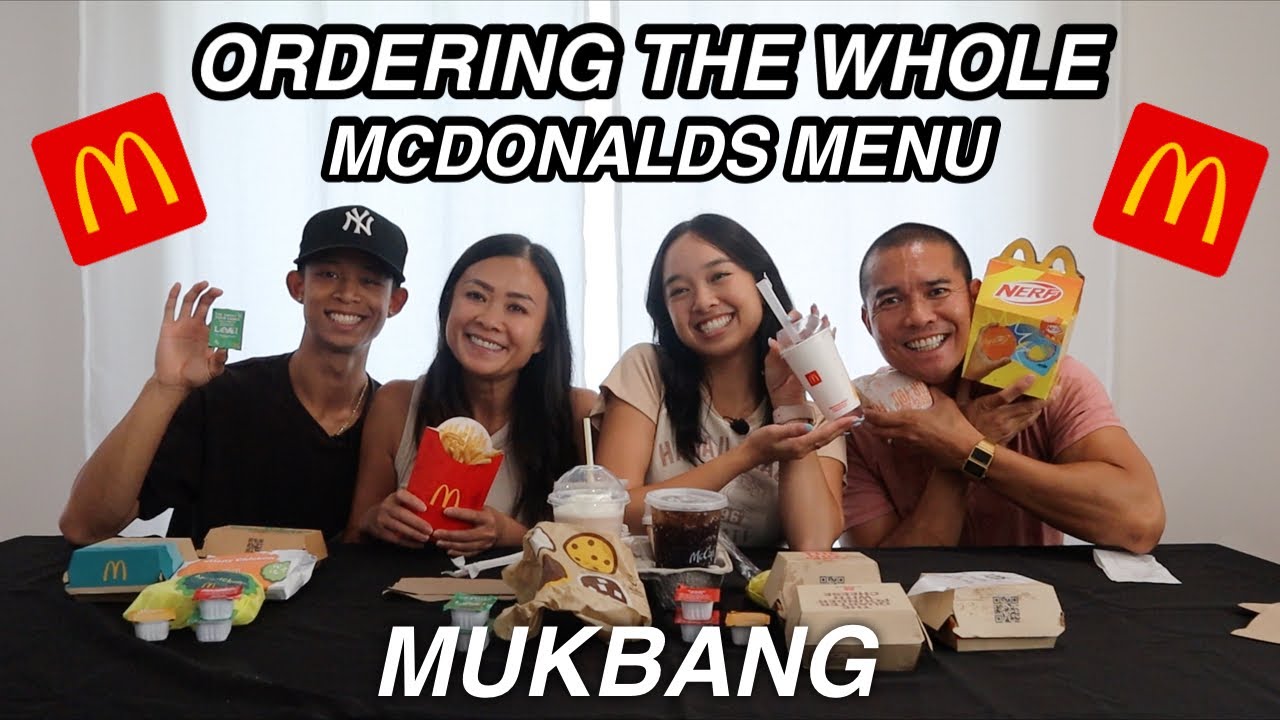 ORDERING THE WHOLE MCDONALD'S MENU + MUKBANG | The Laeno Family