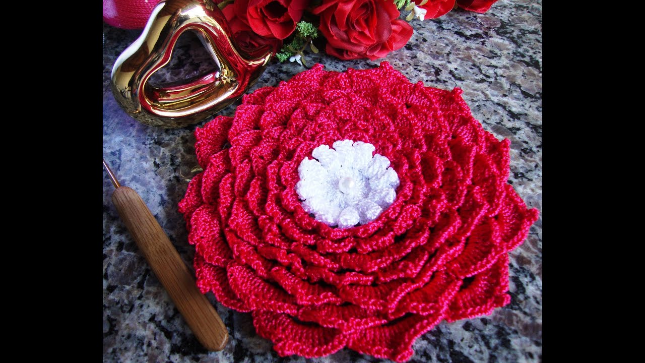 Flor de croch&ecirc; f&aacute;cil e r&aacute;pida