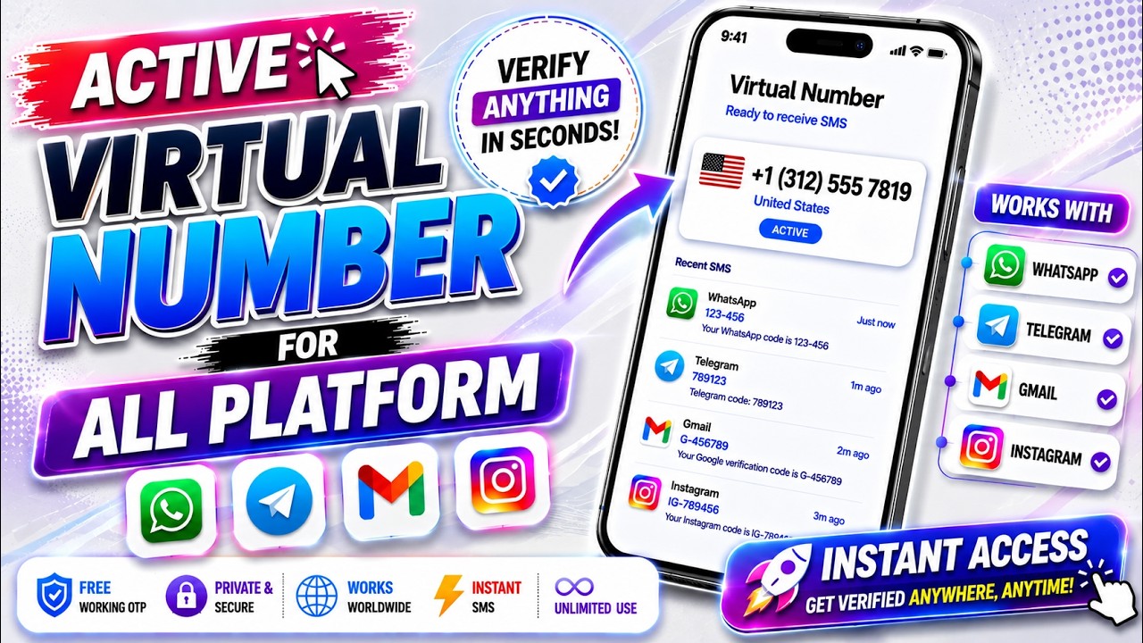 Get Free Virtual Numbers for SMS Verification | Latest Method 2026✅