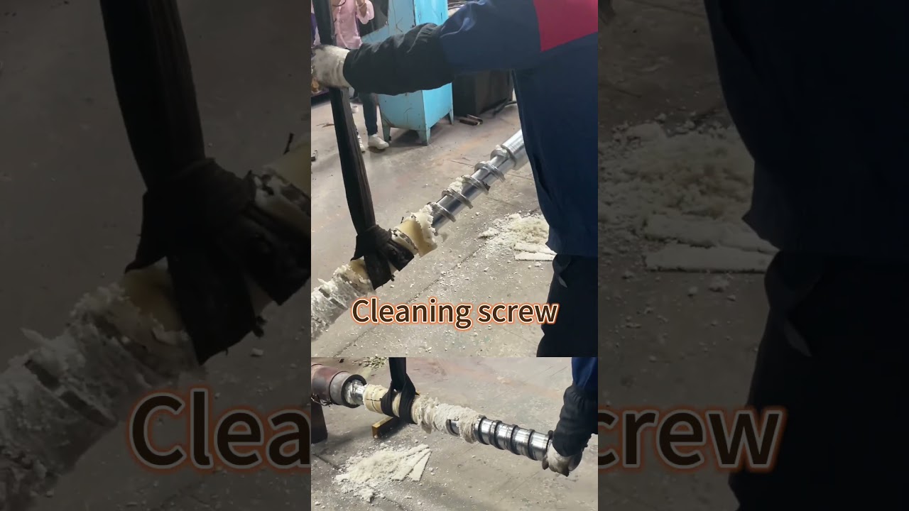 Cleaning screw to improve plasticizing effect #plasticmachine #extruder #extrudermachine