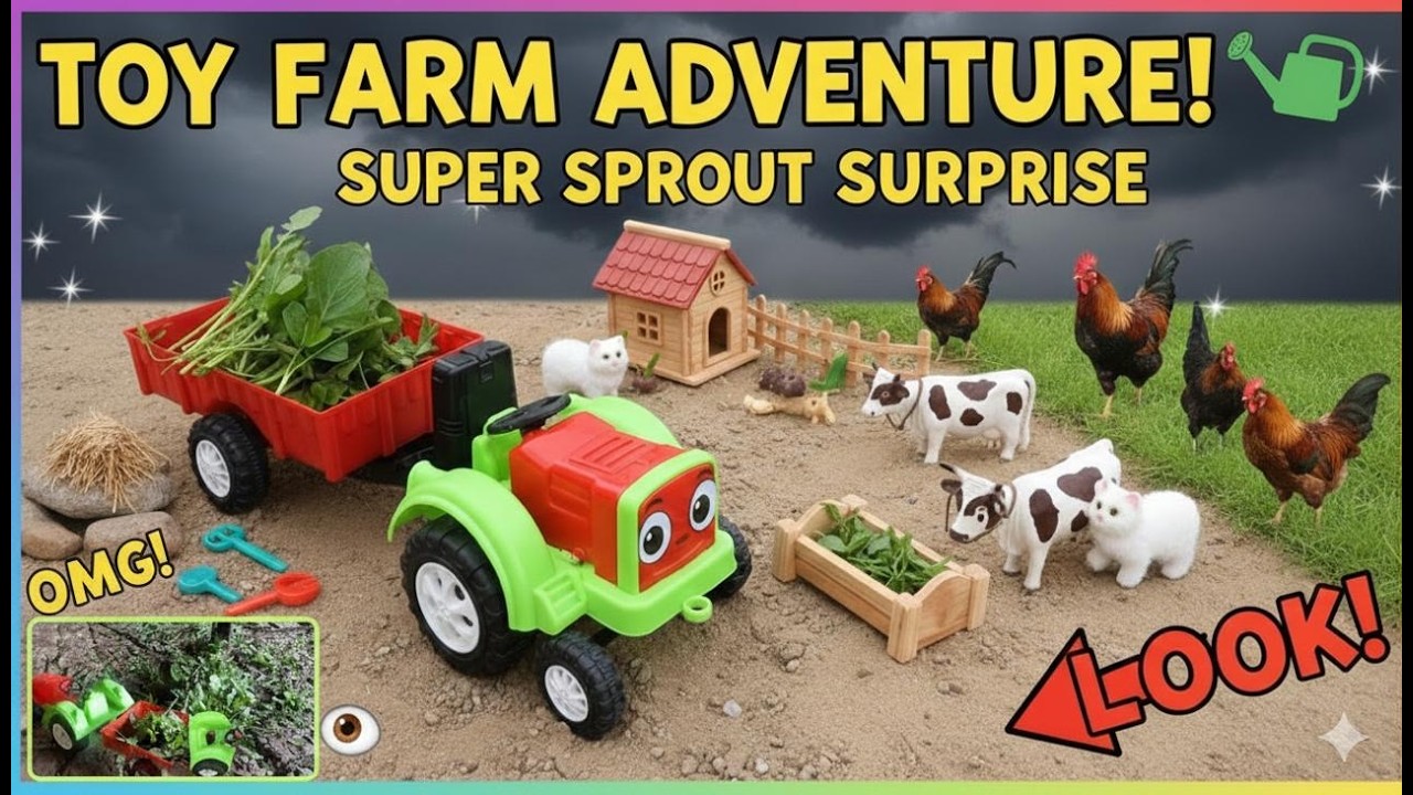 Tractor Fun! 🐄 Feeding the Animals at the Super Sprout Farm!
