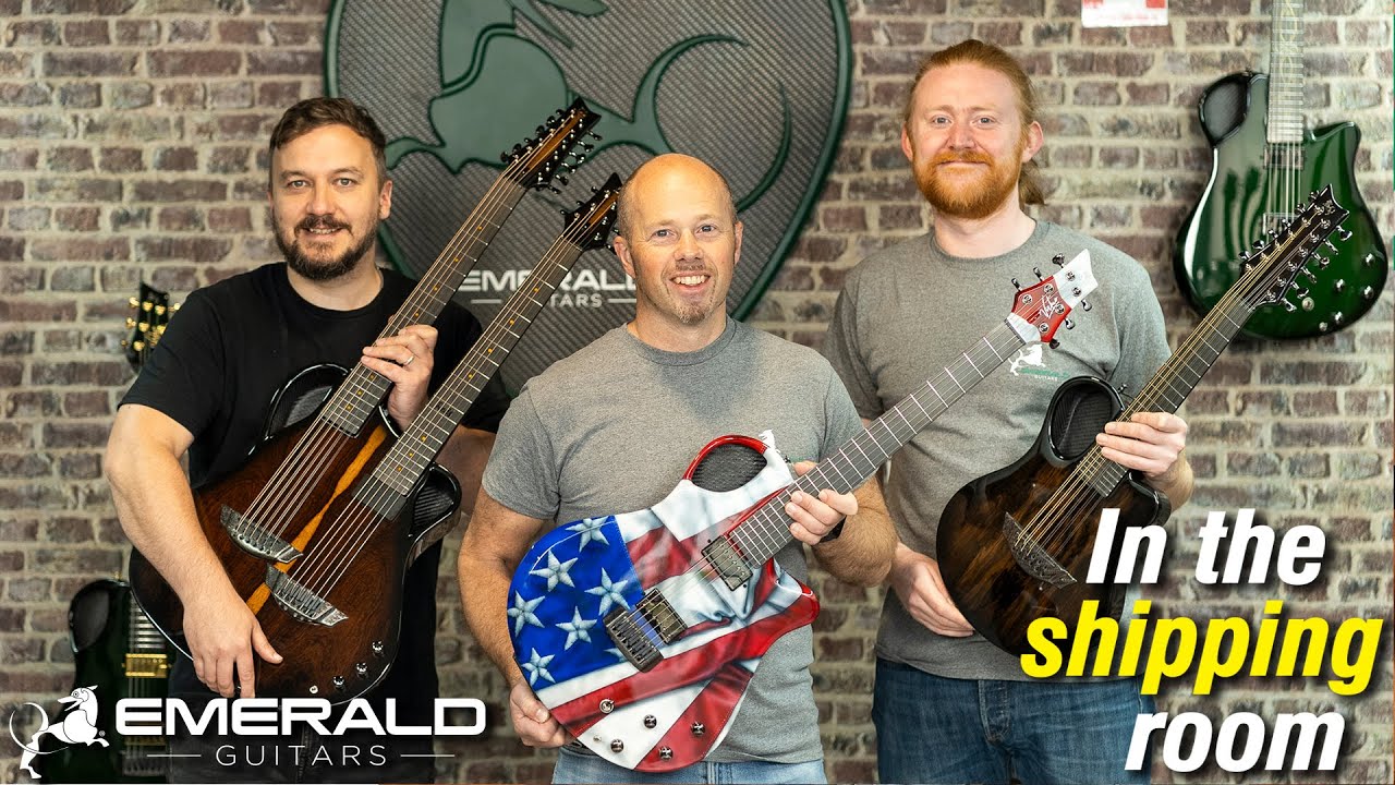 Emerald Guitars Shipping video AND 12 string guitars! 21 June '24 #customguitar