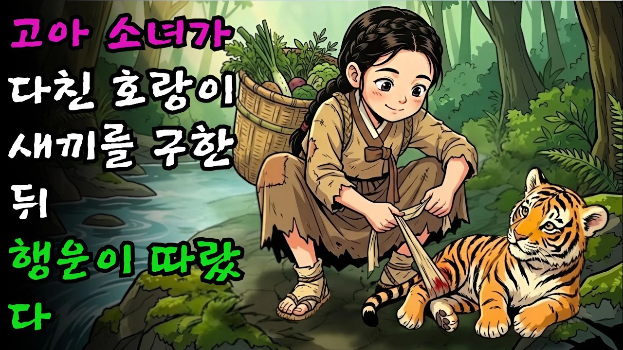 고아 소녀가 개울가에서 다친 호랑이 새끼를 발견해 치료하고 데려와 키운 뒤로 그녀의 운명에는 늘 행운이 따르기 시작했다