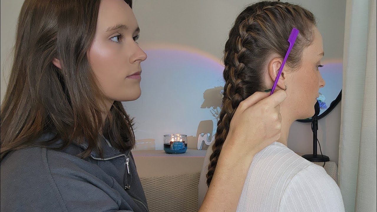 ASMR Perfectionist Twin French Braiding - Delicate French Braids, Mini Comb, Finishing Touches