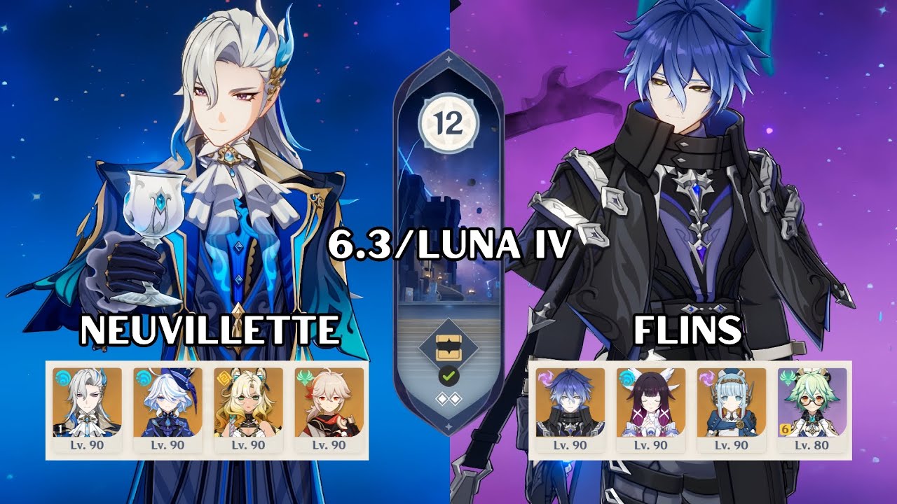 C1 Neuvillette & C0 Flins | 6.3/Luna IV Spiral Abyss Mobile | Genshin Impact
