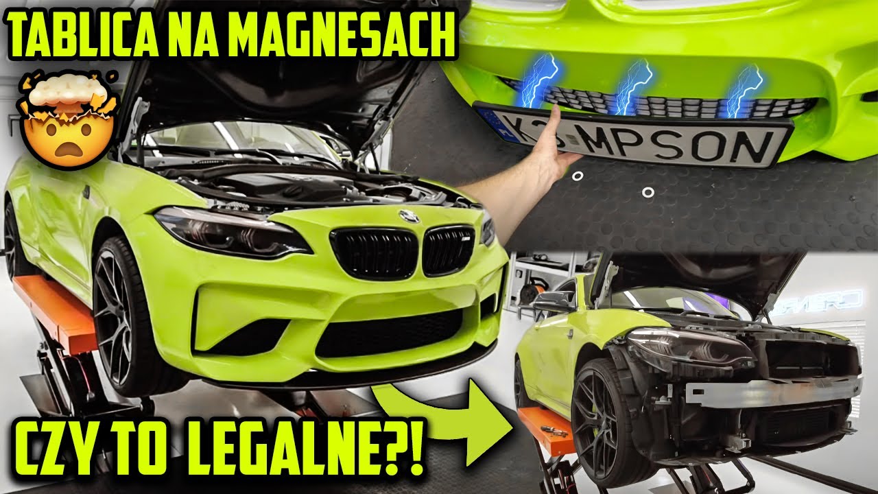 MONTAŻ TABLICY NA MAGNESY NEODYMOWE *BMW M2 demontaż przedniego zderzaka*